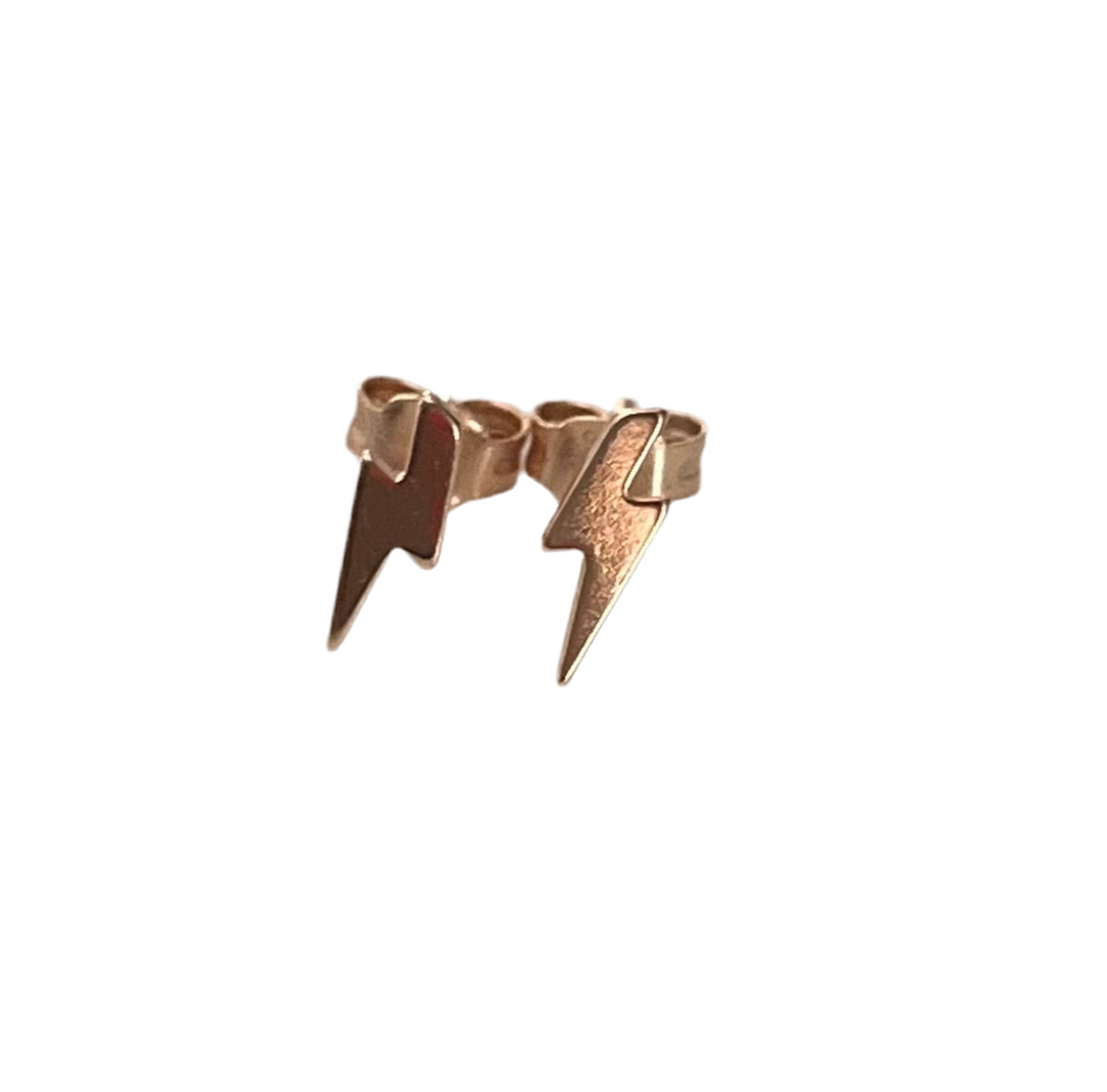 Lightning Bolt Earrings Sterling Silver 18k Rose gold plated