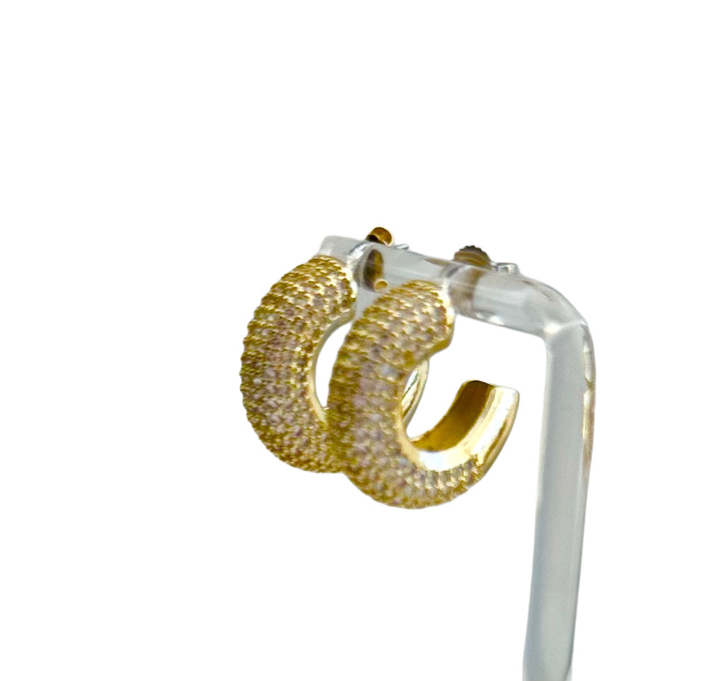 Sterling Silver 14 Karat Gold plated Hoop Earrings