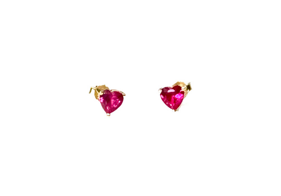 Ruby Like Heart Stud earrings