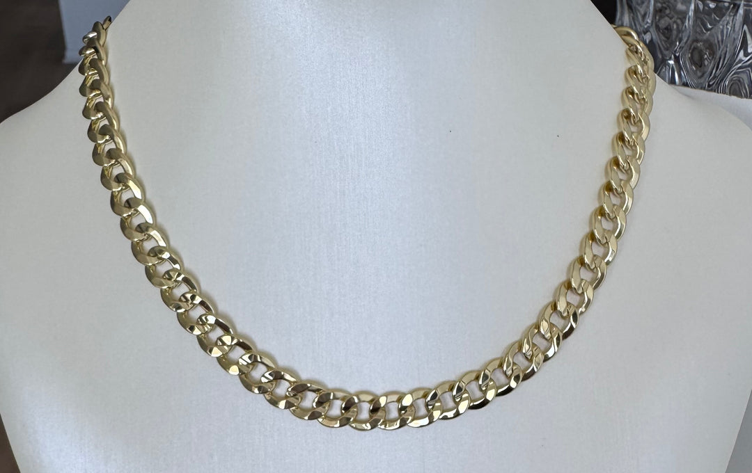Chunky link Necklace Brass 14KY plated