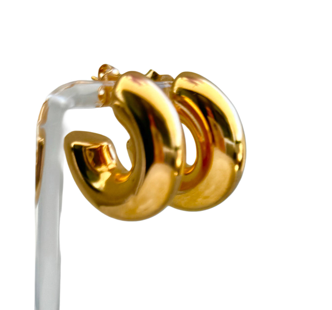 Stainless Steel Wide Tube Hoop Earrings