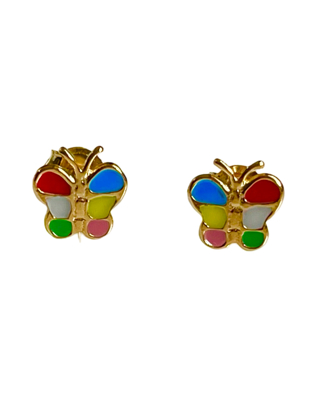 SME013 Rainbow Butterfly Enamel Earrings