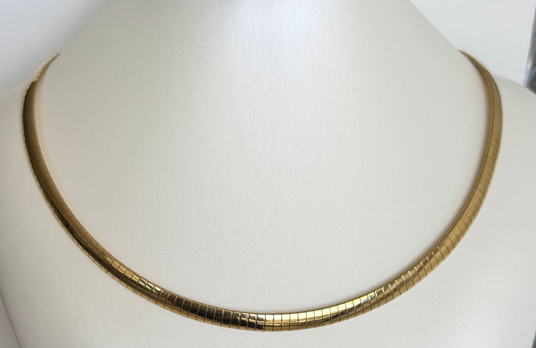 Herringbone Choken stainless steel 14KY plated