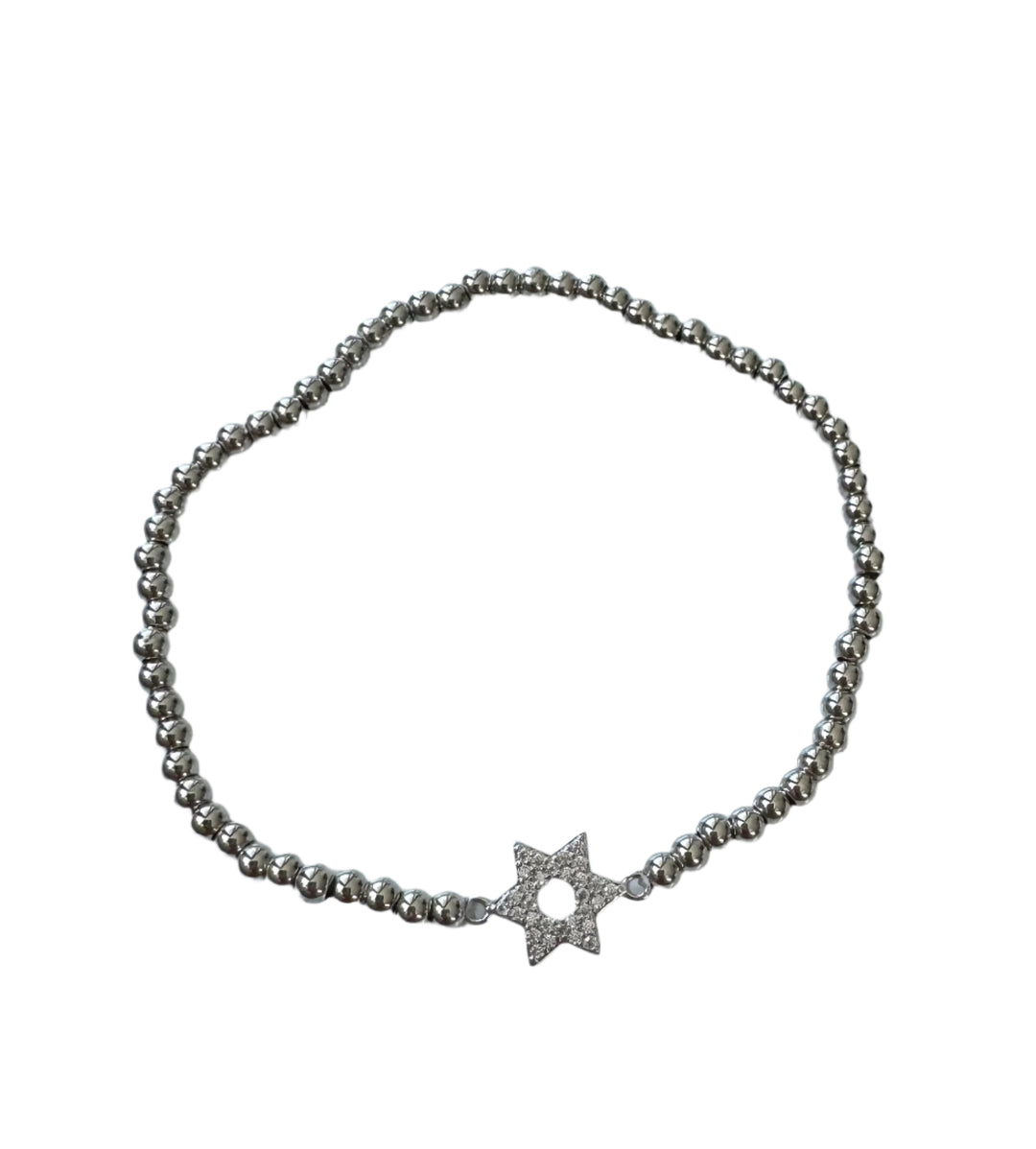 Star of David brass bead bracelet