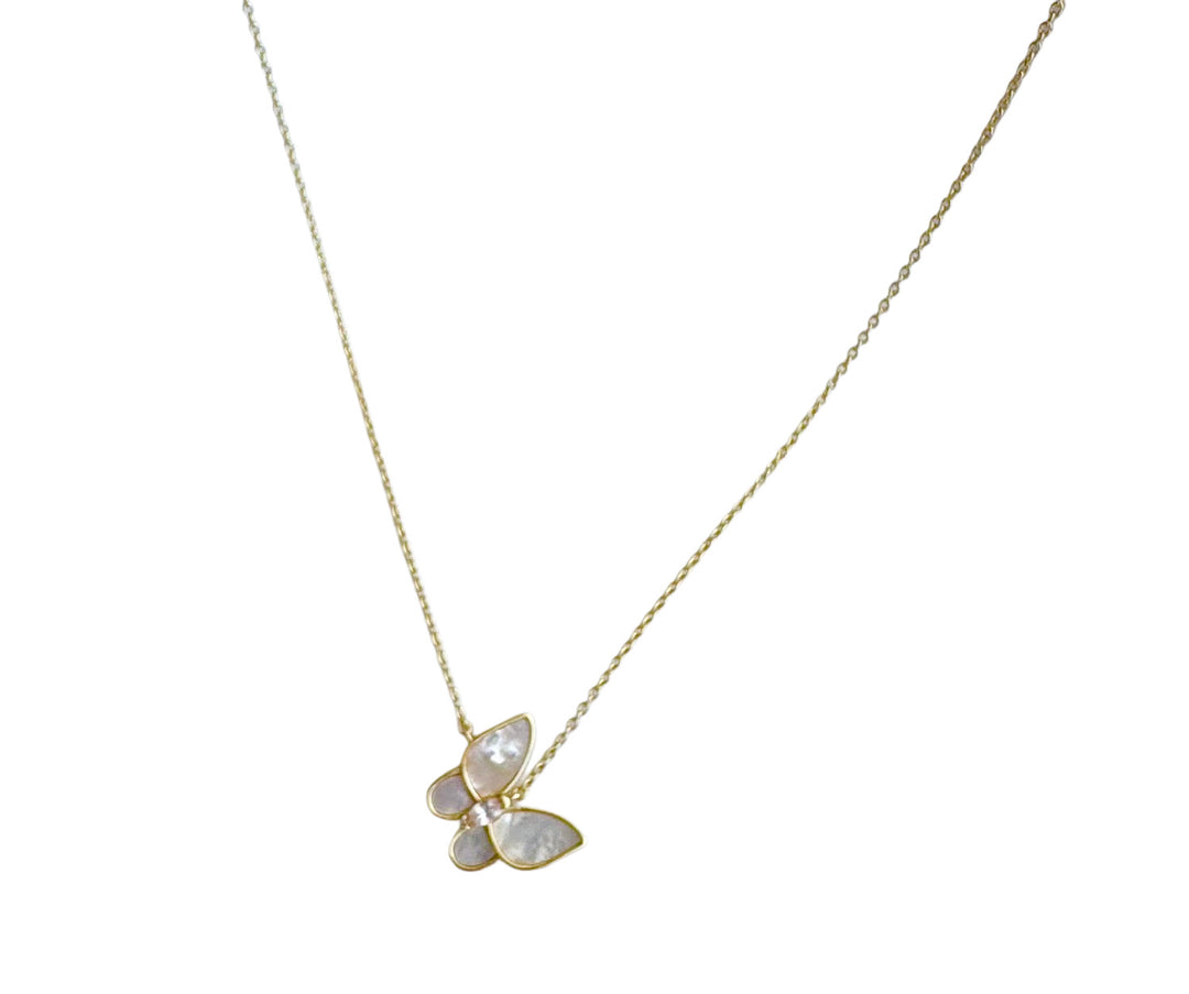 Mother of Pearl Butterfly14K Gold Pendant