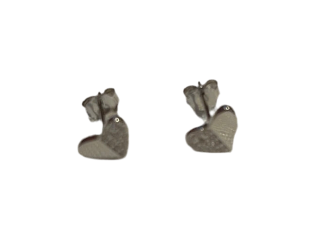 E056 Heart Half Pave Earring