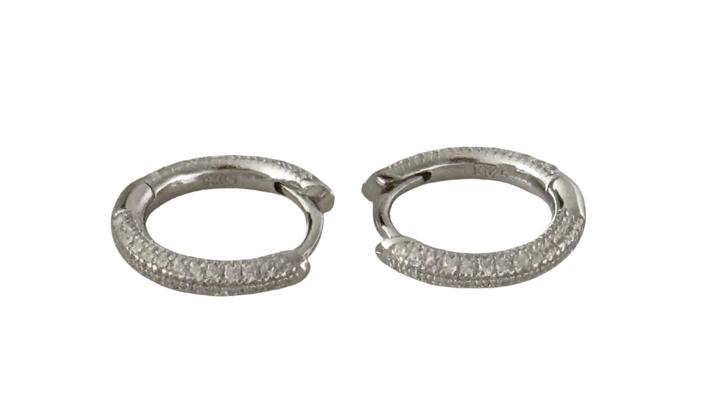 Huggie Pave Hoop Earrings