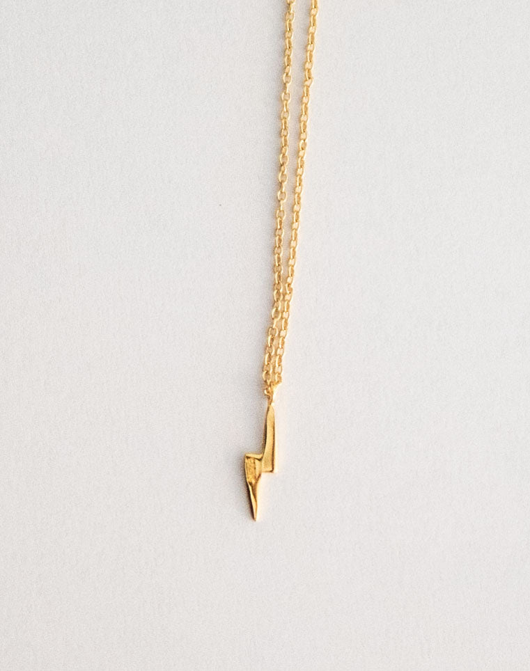 SMP003 Lightning Bolt Pendant Yellow Gold