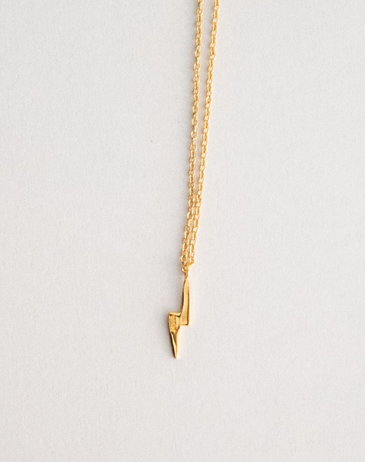 SMP003 Lightning Bolt Pendant Yellow Gold