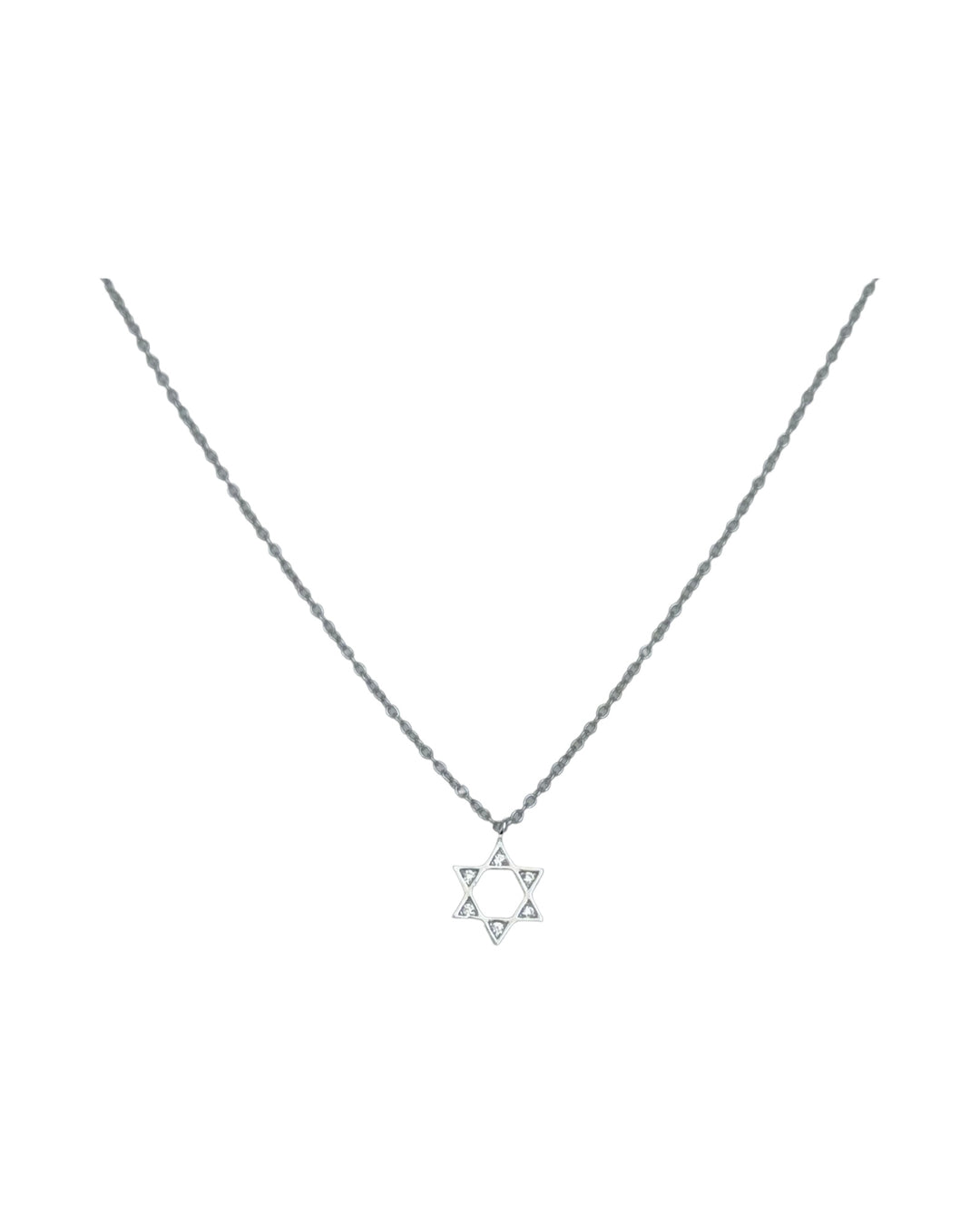 Sterling Silver 14K plated Star of David Pendant CZ Stones