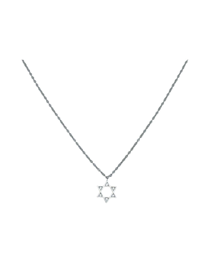 Sterling Silver 14K plated Star of David Pendant CZ Stones