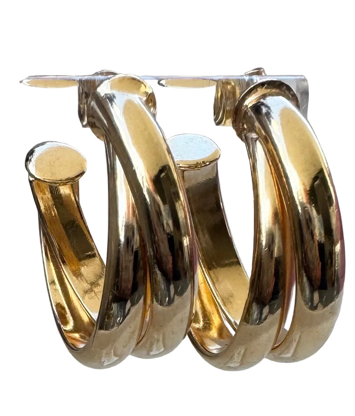 Twisted Stainless Steel Hoop Earrings