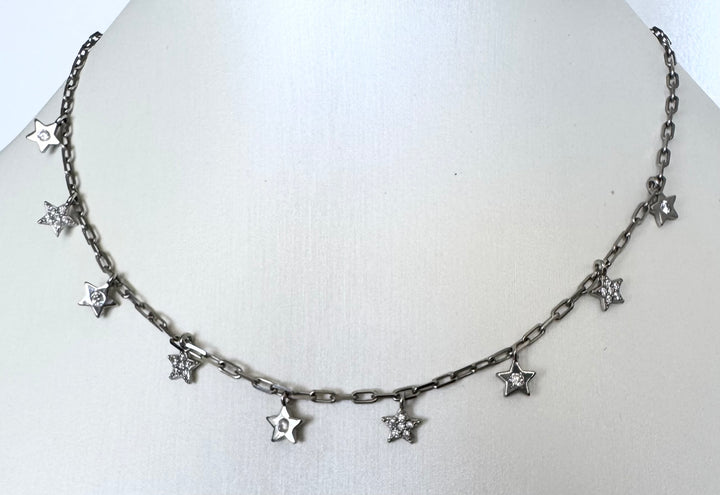 Star drop necklace sterling silver