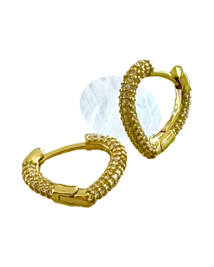 Sterling Silver 14 Karat gold plated Heart Shaped Hoop Earrings
