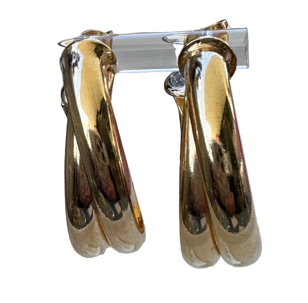 Twisted Stainless Steel Hoop Earrings