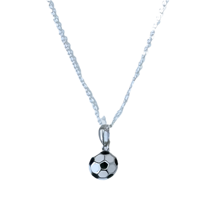 Soccer Ball Pendant  sterling silver French enamel