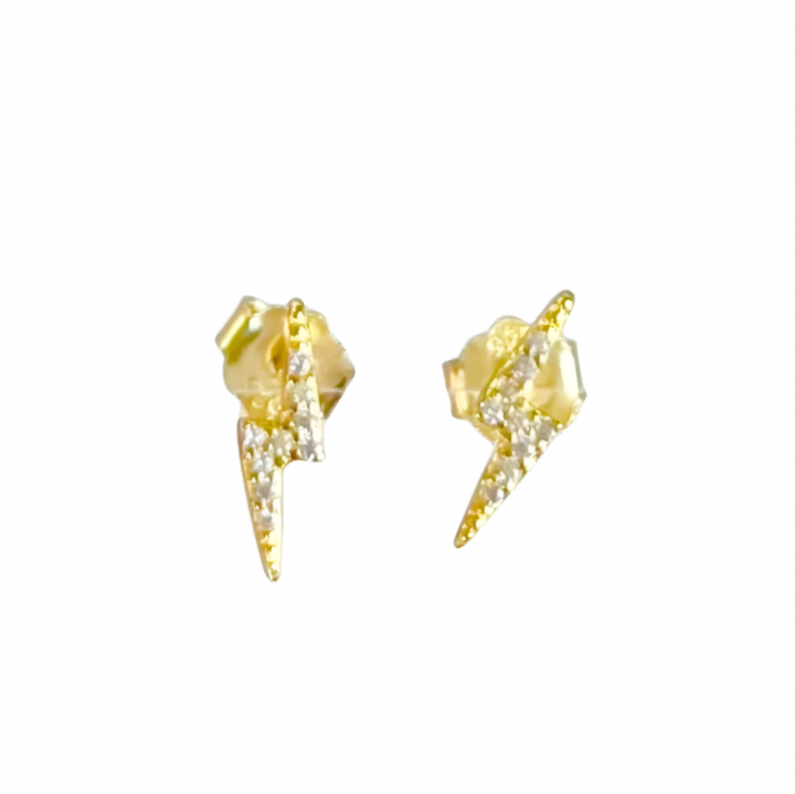 E045 Lightning Bolt CZ Earring
