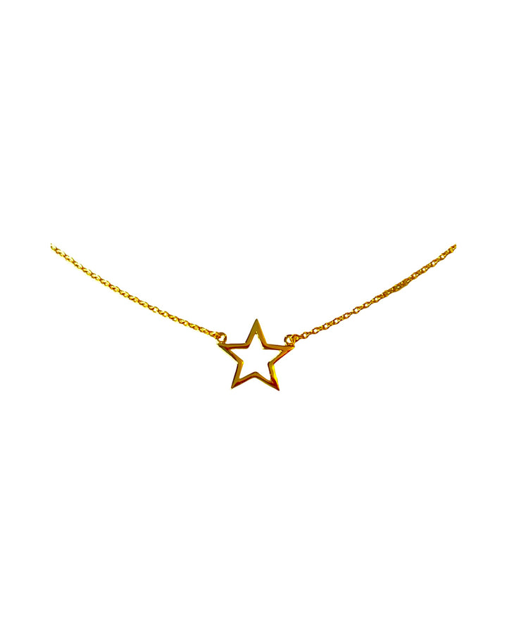 SMP005 Open  Star Pendant Yellow Gold