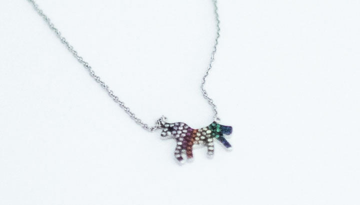 N048 Multicolor Unicorn Drop Pendant