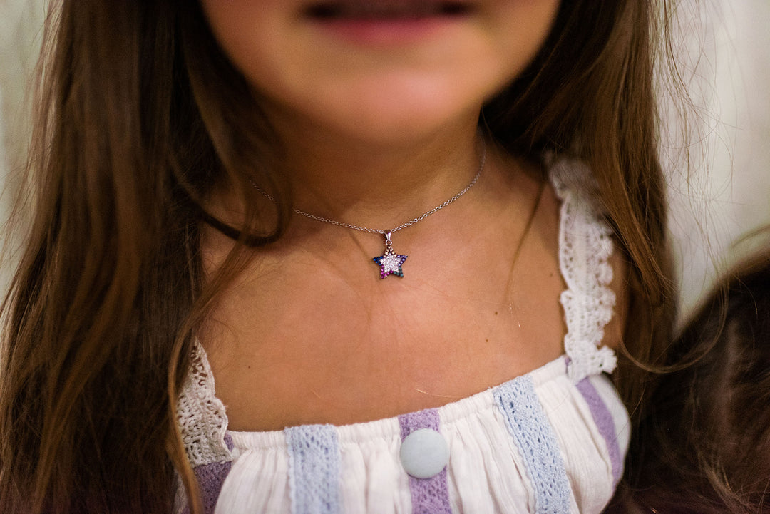 Multicolor Star  Drop Pendant