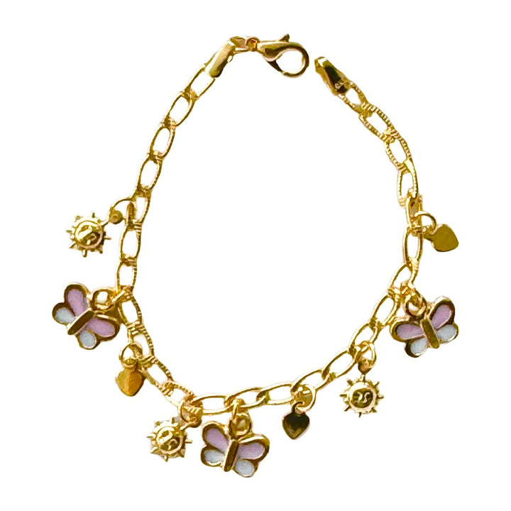 Butterfly charm gold bracelet