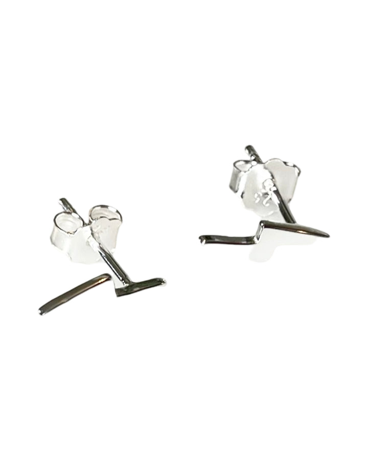 SME009 Sterling Silver Lightning Bolt Earrings