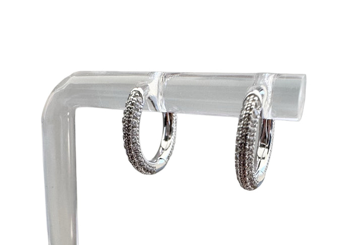 Huggie Pave Hoop Earrings