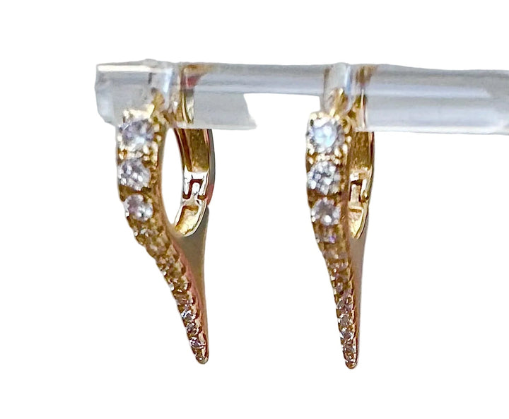 Spike Huggie Brass 18K Gold plated Huggie Earrings