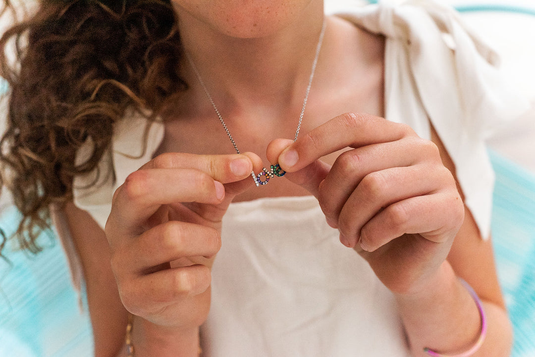 N044 Multicolor LOVE  Drop Pendant