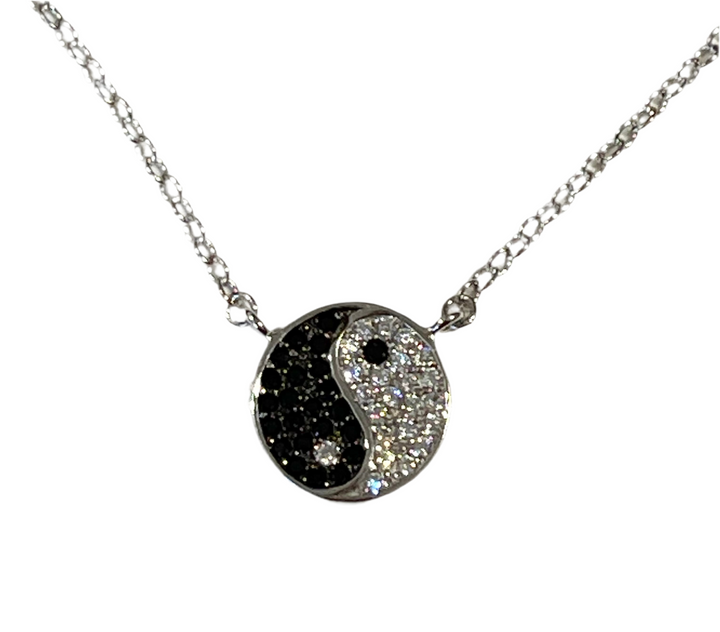 N65 Black and white gemstone yin/yang  pendant