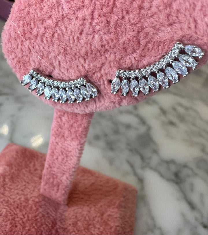 Ear Climber Post Pave CZ