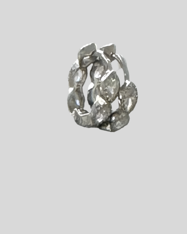 Sterling Silver Marquis Stone Hoop Earrings