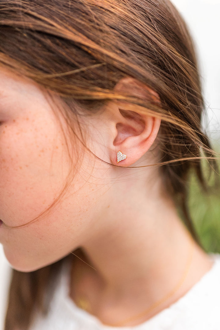 E006 Heart Pave earrings