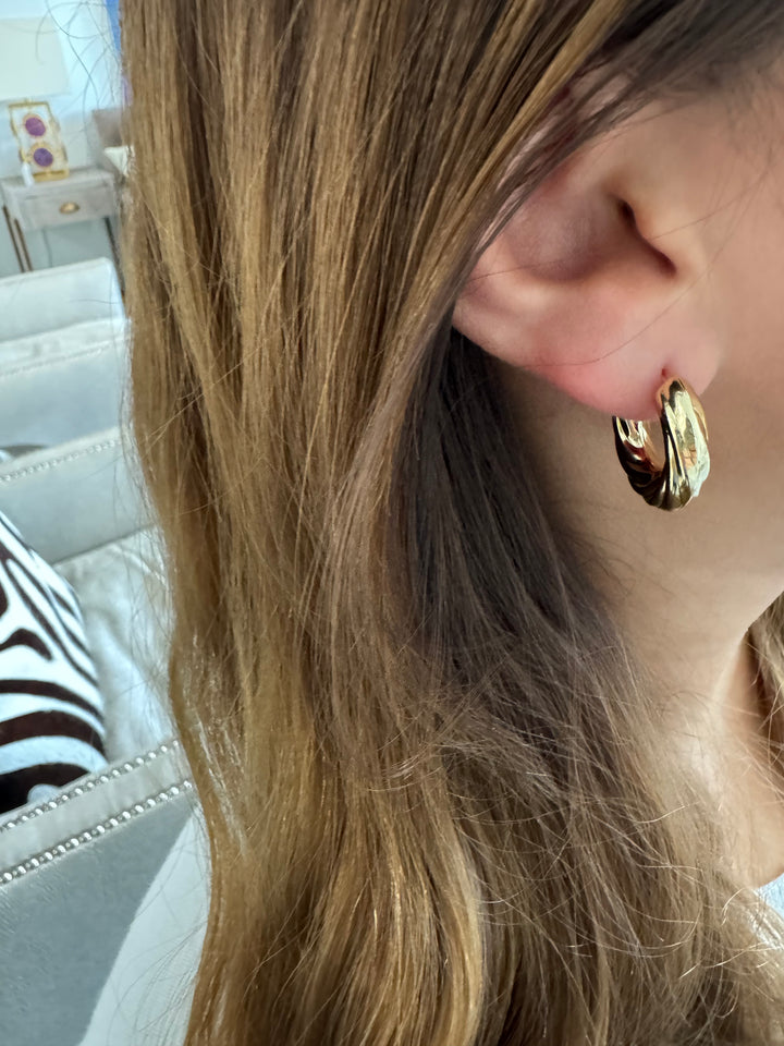 Stainless Steel Rope Hoop Earrings