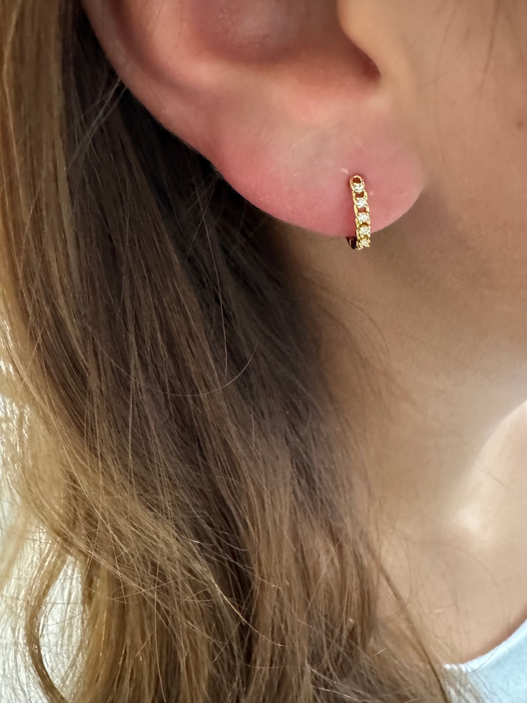 Sterling Silver 14 Karat gold plated Hoop Earrings