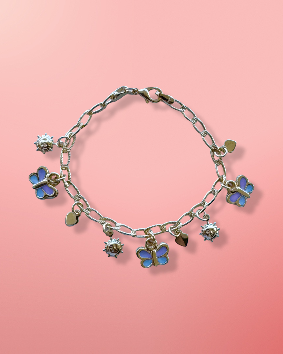 Butterfly charm gold bracelet