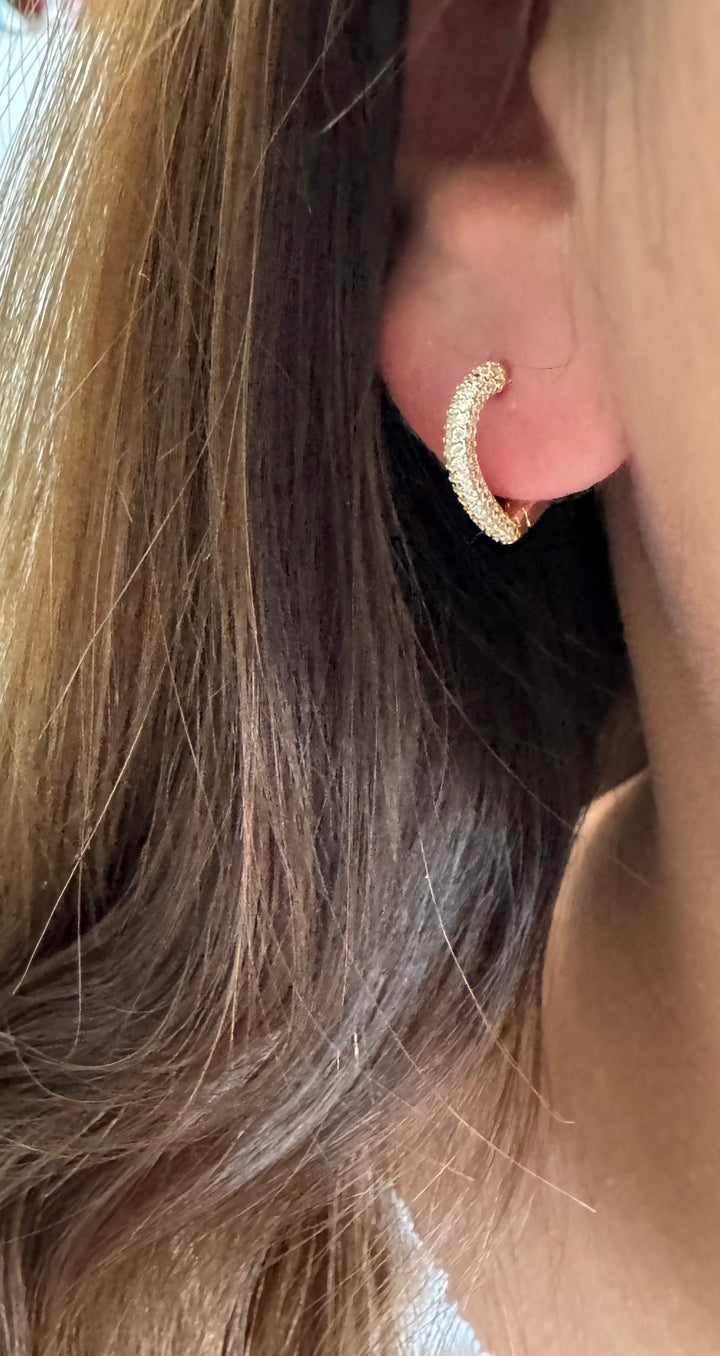 Sterling Silver 14 Karat gold plated Heart Shaped Hoop Earrings
