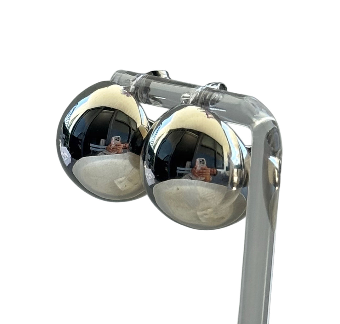 Stainless Steel  Ball  Huggie Earrings