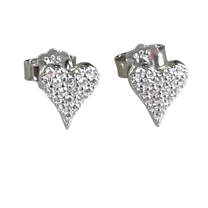E006 Heart Pave earrings
