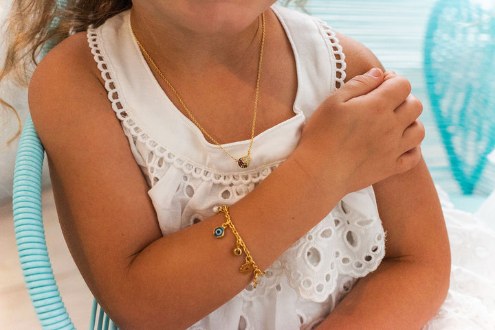 B022 Multi charm gold filled Bracelet