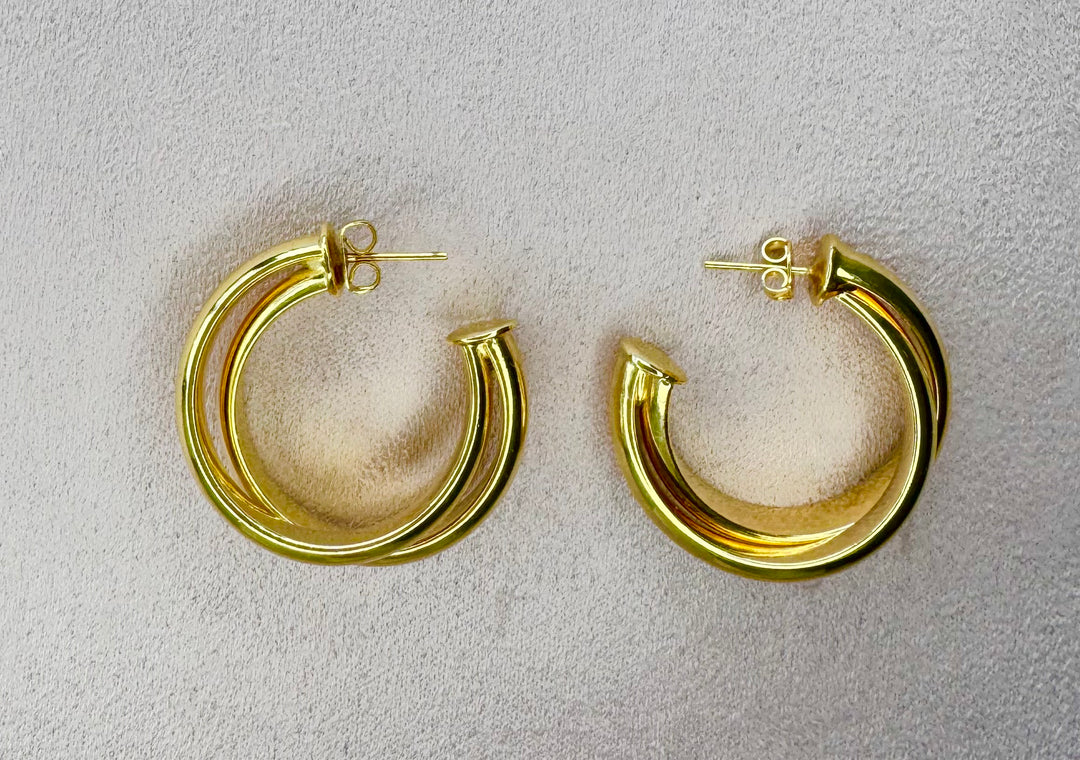 Twisted Stainless Steel Hoop Earrings