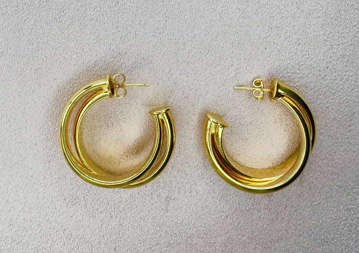 Twisted Stainless Steel Hoop Earrings