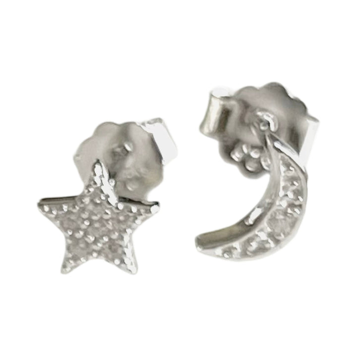 E003 Moon and  Star Earrings