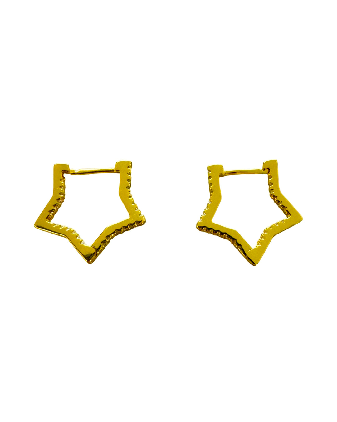 Sterling Silver 14 Karat gold plated Star Shaped Hoop Earrings