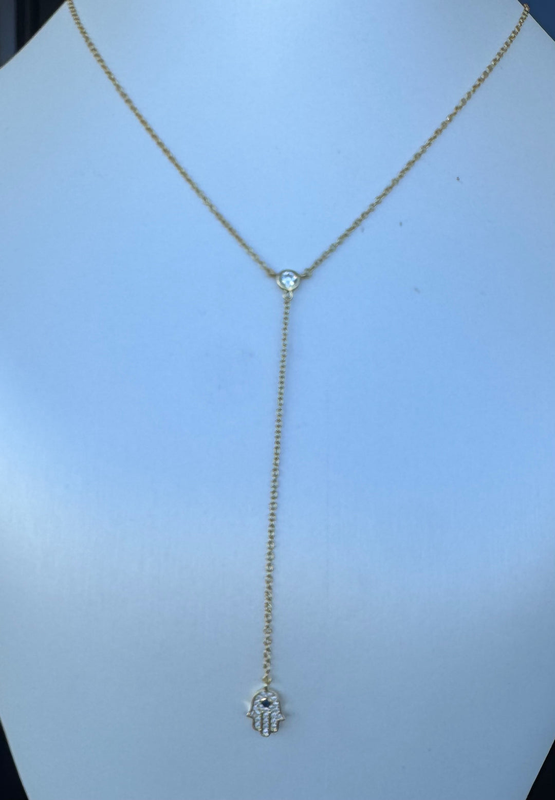Hamsa pendant CZ sterling silver 14K plated