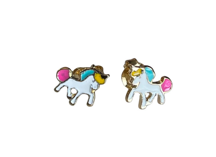 SME014 Mini Unicorn Enamel Earrings