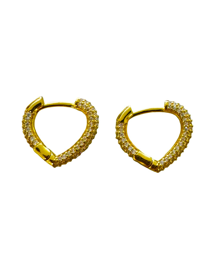 Sterling Silver 14 Karat gold plated Heart Shaped Hoop Earrings