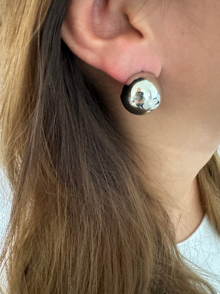 Stainless Steel  Ball  Huggie Earrings