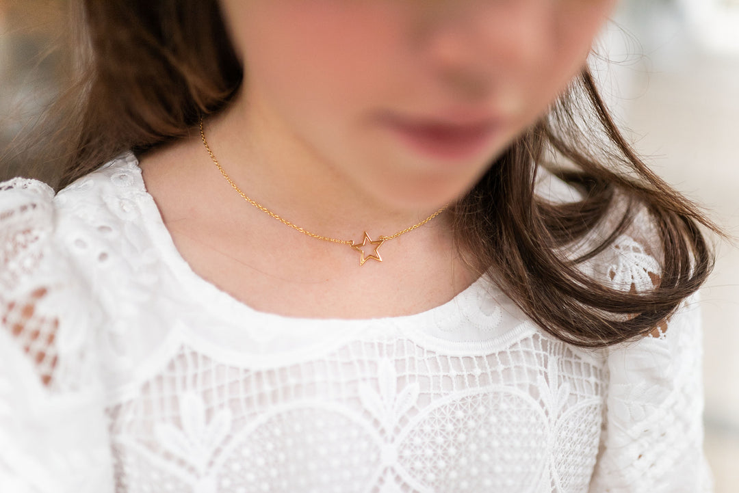 SMP005 Open  Star Pendant Yellow Gold