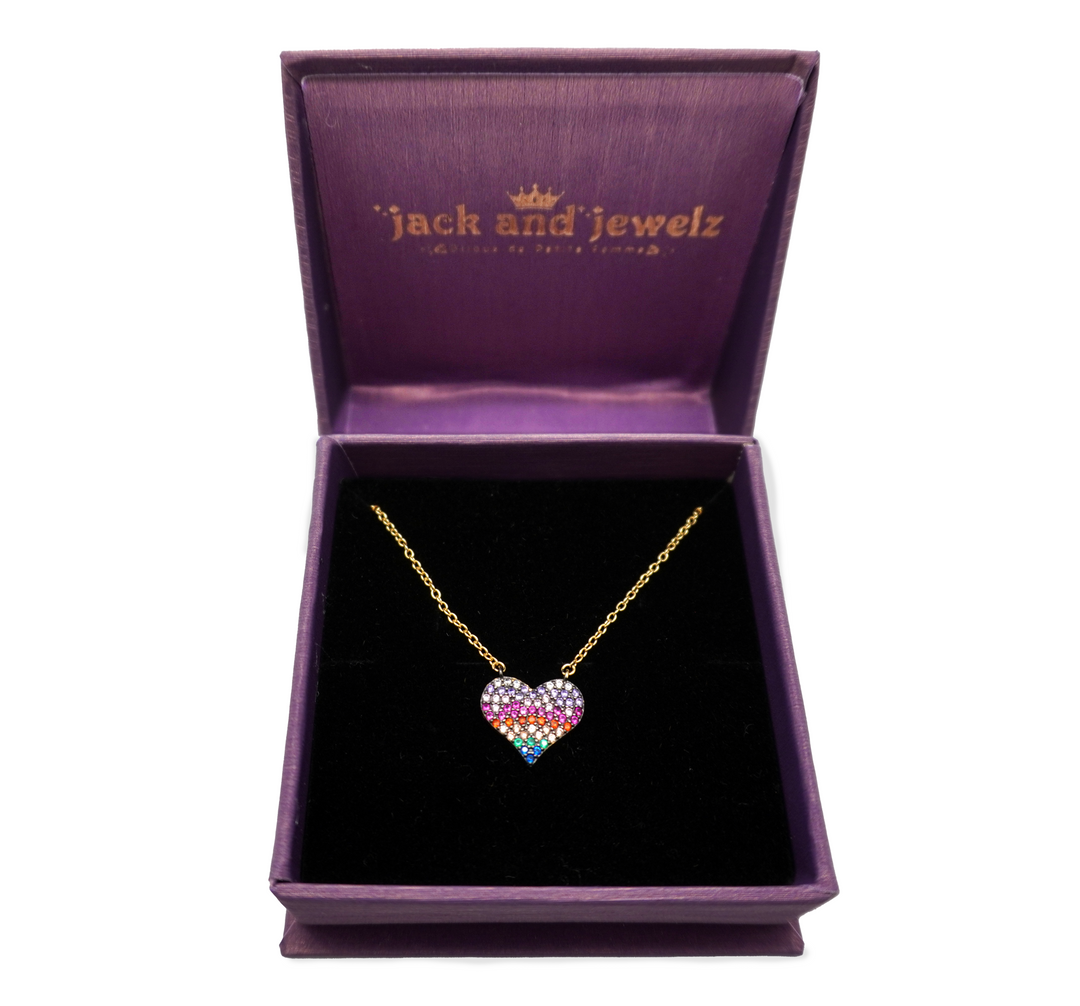 N043 Multicolor Heart  Drop Pendant